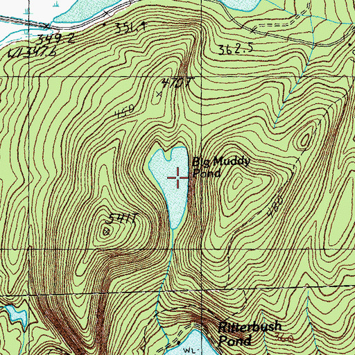 Topographic Map of Big Muddy Pond, VT