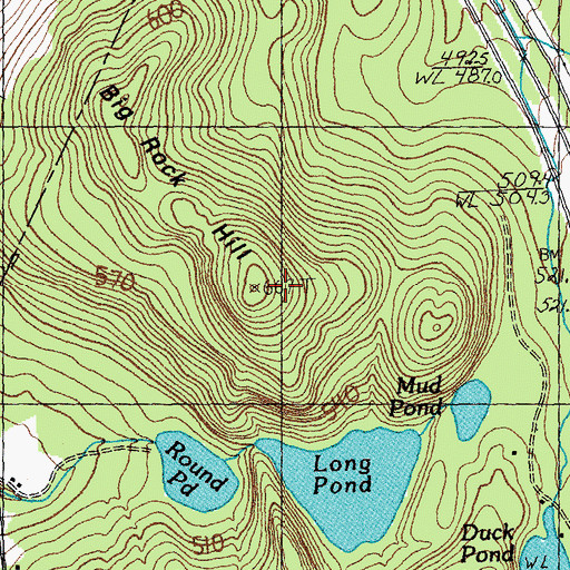 Topographic Map of Big Rock Hill, VT
