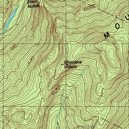 Topographic Map of Bigelow Basin, VT