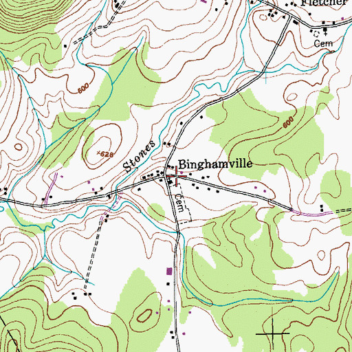 Topographic Map of Binghamville, VT