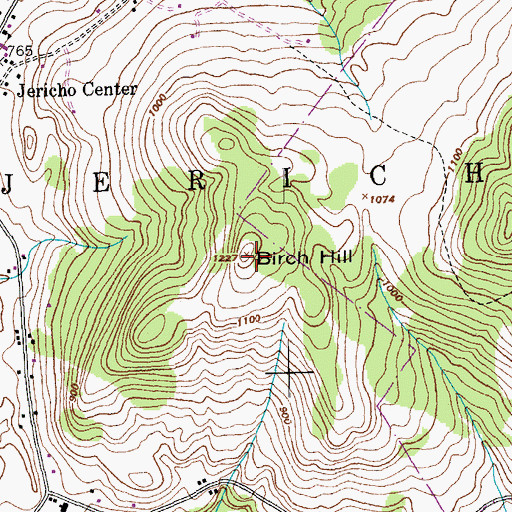 Topographic Map of Birch Hill, VT