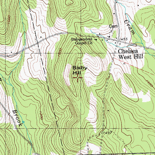 Topographic Map of Bixby Hill, VT