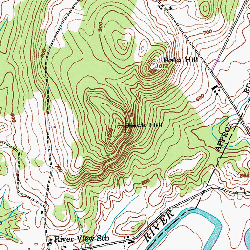 Topographic Map of Black Hill, VT