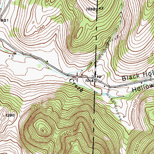 Topographic Map of Black Hole Hollow, VT