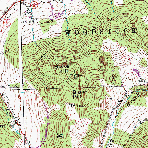 Topographic Map of Blake Hill, VT