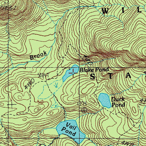 Topographic Map of Blake Pond, VT