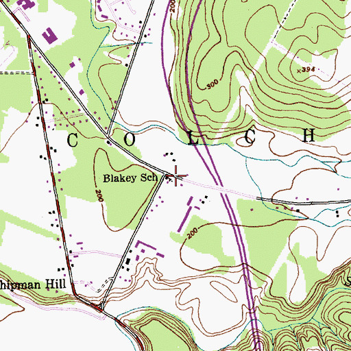Topographic Map of Blakey School, VT