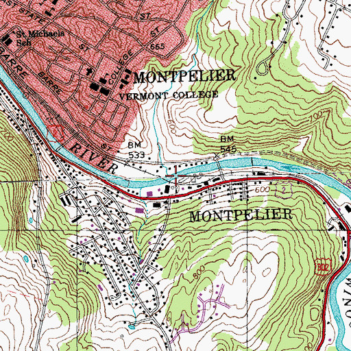 Topographic Map of Blanchard Brook, VT