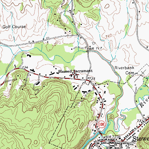 Topographic Map of Blessed Sacrament Church, VT
