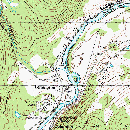 Topographic Map of Blodgett Brook, VT
