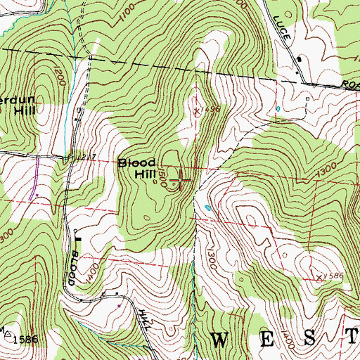 Topographic Map of Blood Hill, VT