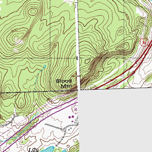 Topographic Map of Blood Mountain, VT