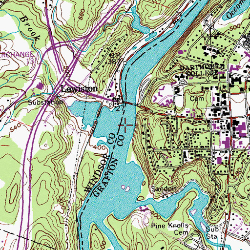 Topographic Map of Bloody Brook, VT