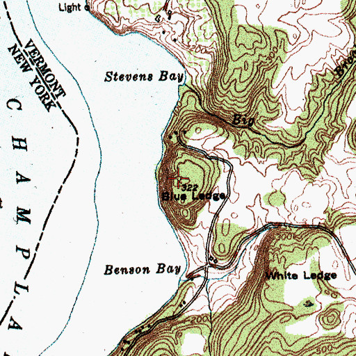 Topographic Map of Blue Ledge, VT