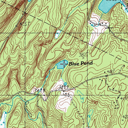 Topographic Map of Blue Pond, VT