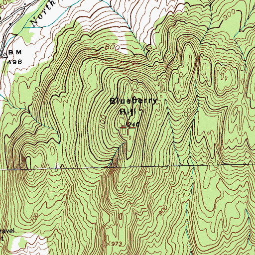 Topographic Map of Blueberry Hill, VT