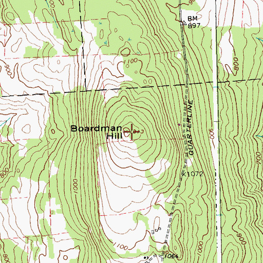 Topographic Map of Boardman Hill, VT