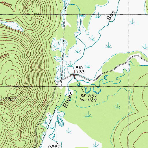 Topographic Map of Bog Brook, VT
