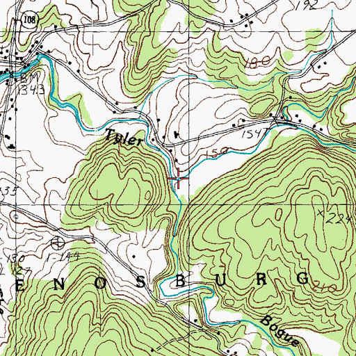 Topographic Map of Bogue Branch, VT