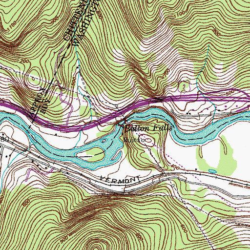 Topographic Map of Bolton Falls, VT