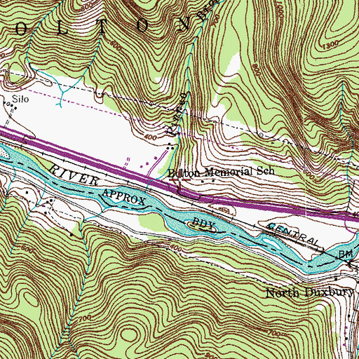 Topographic Map of Bolton Memorial School, VT