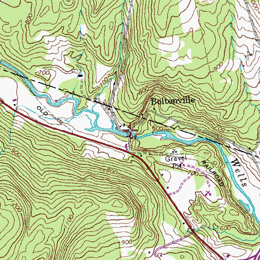 Topographic Map of Boltonville, VT