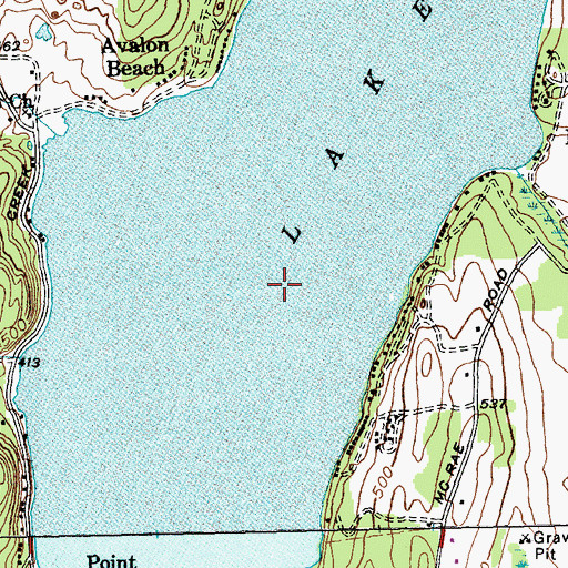 Topographic Map of Lake Bomoseen, VT