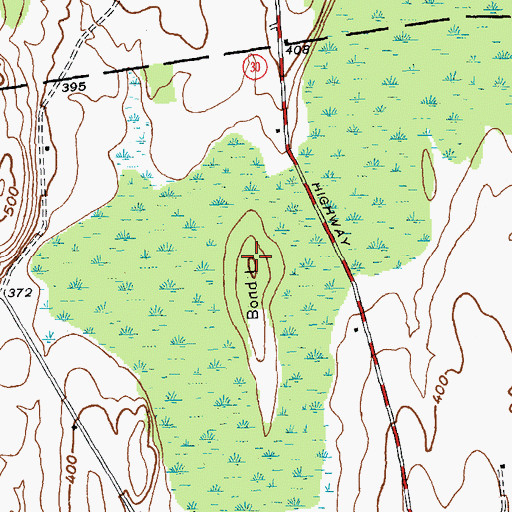 Topographic Map of Bond Island, VT