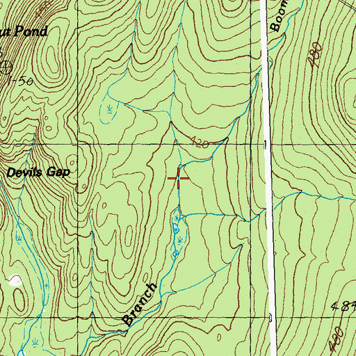 Topographic Map of Boomhour Branch, VT