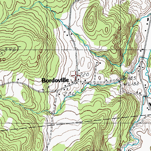 Topographic Map of Bordoville, VT