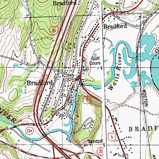 Topographic Map of Bradford, VT