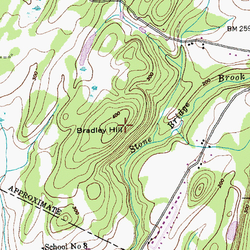 Topographic Map of Bradley Hill, VT