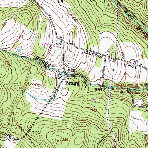 Topographic Map of Bragg, VT