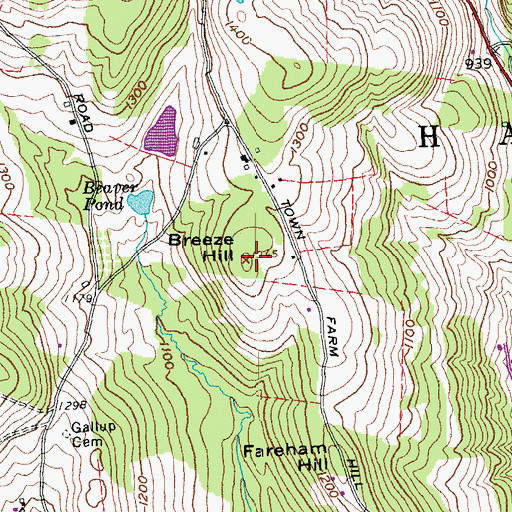 Topographic Map of Breeze Hill, VT