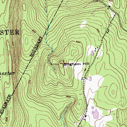 Topographic Map of Brigham Hill, VT