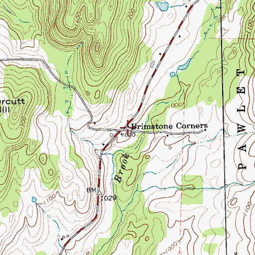 Topographic Map of Brimstone Corners, VT