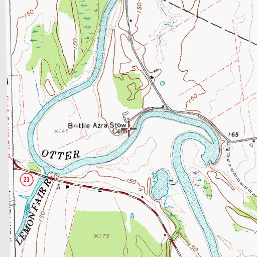 Topographic Map of Stow Cemetery, VT