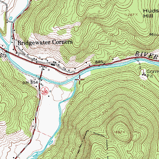 Topographic Map of Broad Brook, VT
