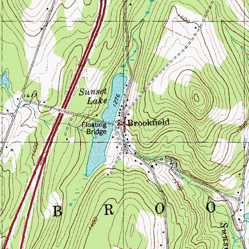 Topographic Map of Brookfield, VT