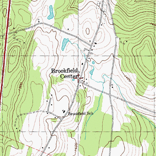 Topographic Map of Brookfield Center, VT