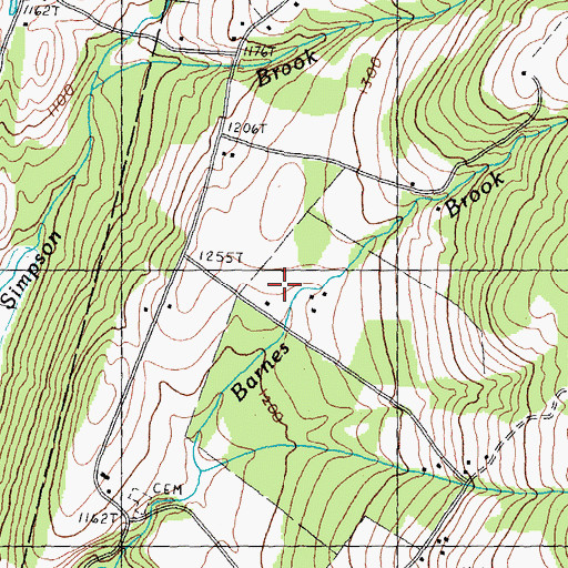 Topographic Map of Brookside School, VT