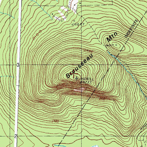 Topographic Map of Brousseau Mountain, VT