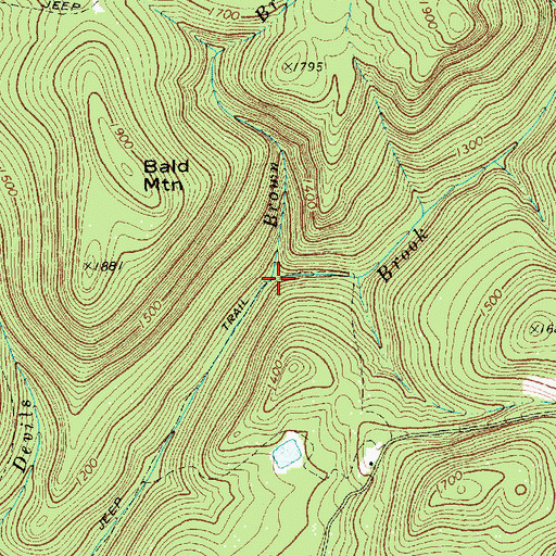Topographic Map of Brown Brook, VT