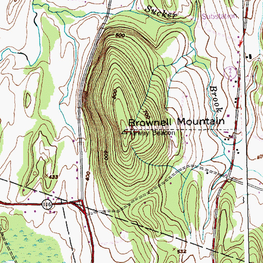 Topographic Map of Brownell Mountain, VT