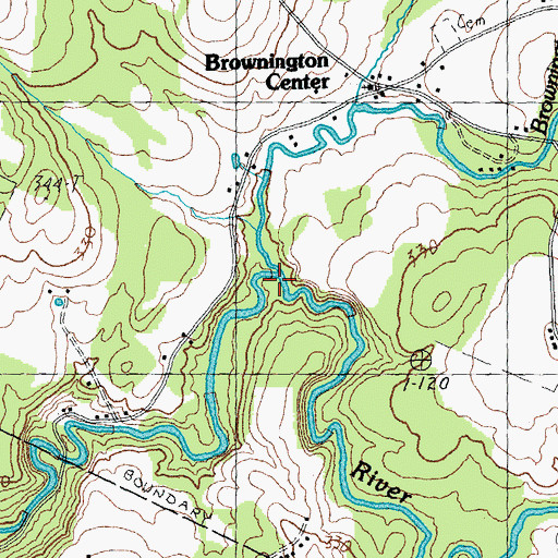 Topographic Map of Brownington Branch, VT