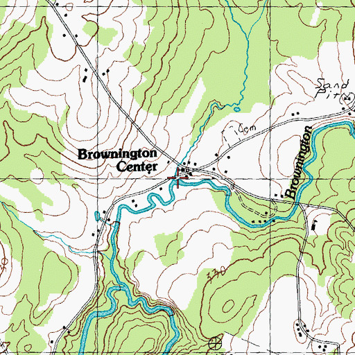Topographic Map of Brownington Center, VT