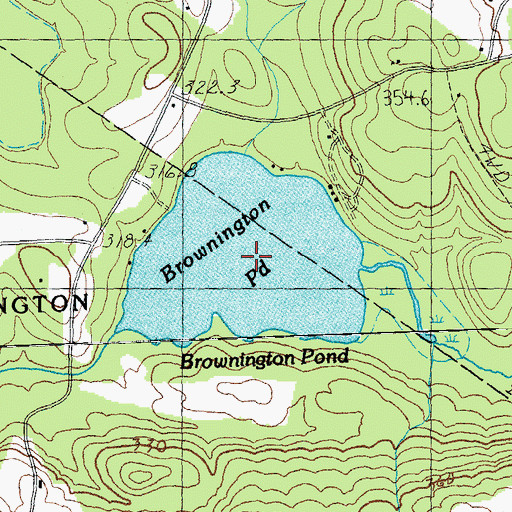 Topographic Map of Brownington Pond, VT