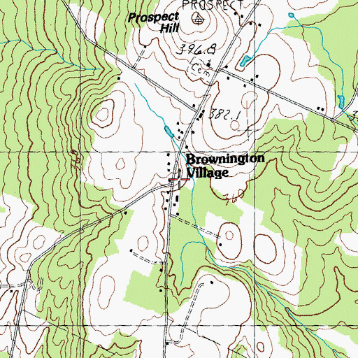 Topographic Map of Brownington Village, VT