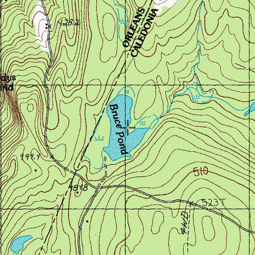 Topographic Map of Bruce Pond, VT