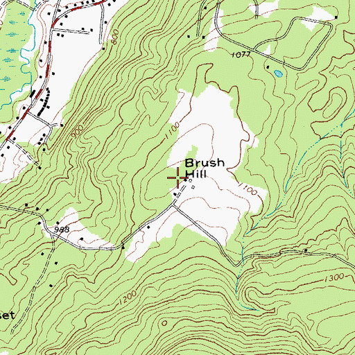 Topographic Map of Brush Hill, VT